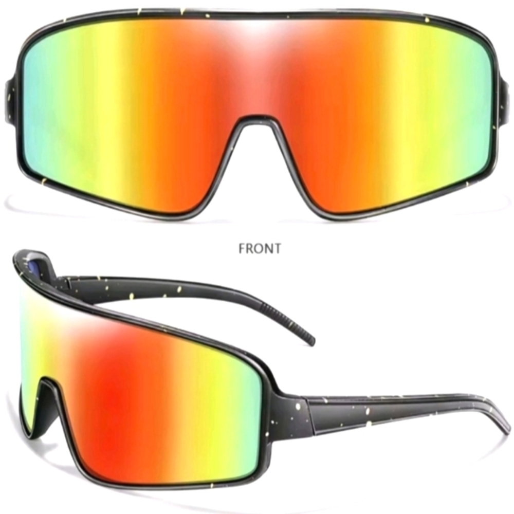 Rainbow Reflective Unisex Cyclist Sunglasses